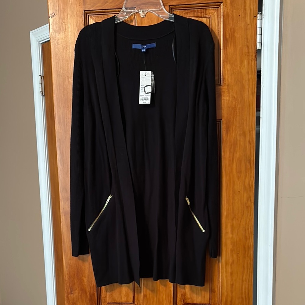 Kohl's Apt. 9 Black Knit Cardigan, Medium, NWT